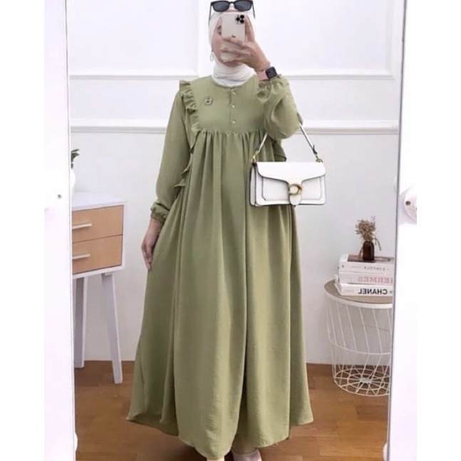 PGMT - TERMURAH ALISIA CORLA DRESS GAMIS CRINKLE AIRFLOW / GAMIS KONDANGAN