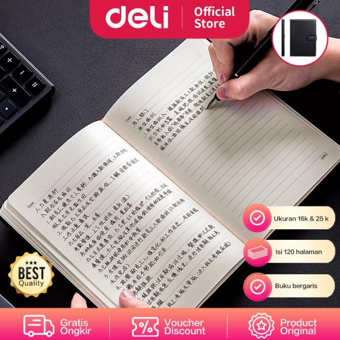 

Deli Concise Notebook Buku Catatan Ukuran 25K/16K Isi 120 lembar 330X BRG BARU