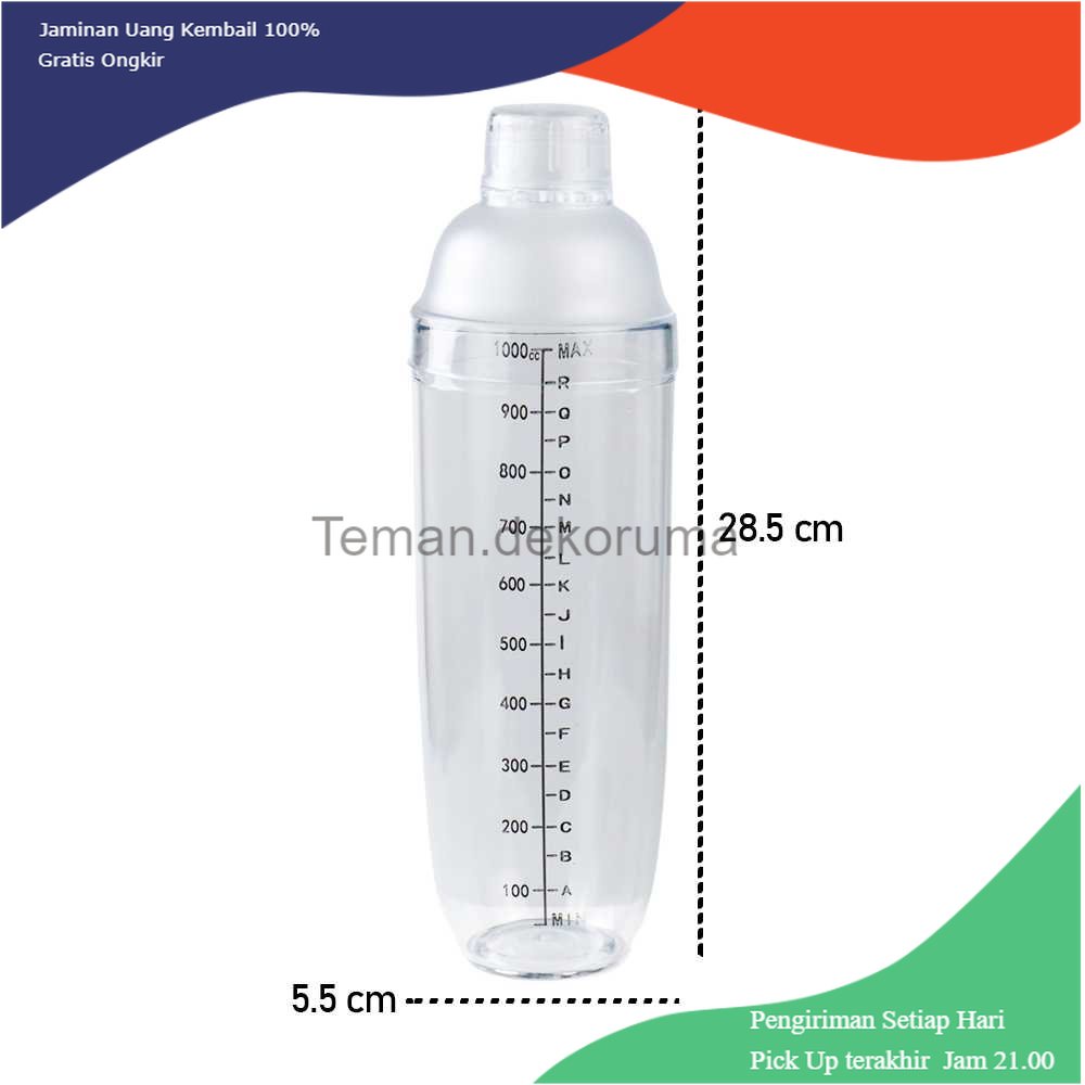 TD - GLS Kimar Cocktail Shaker Mixer Bartender Boston Style 1000 ml - B0569