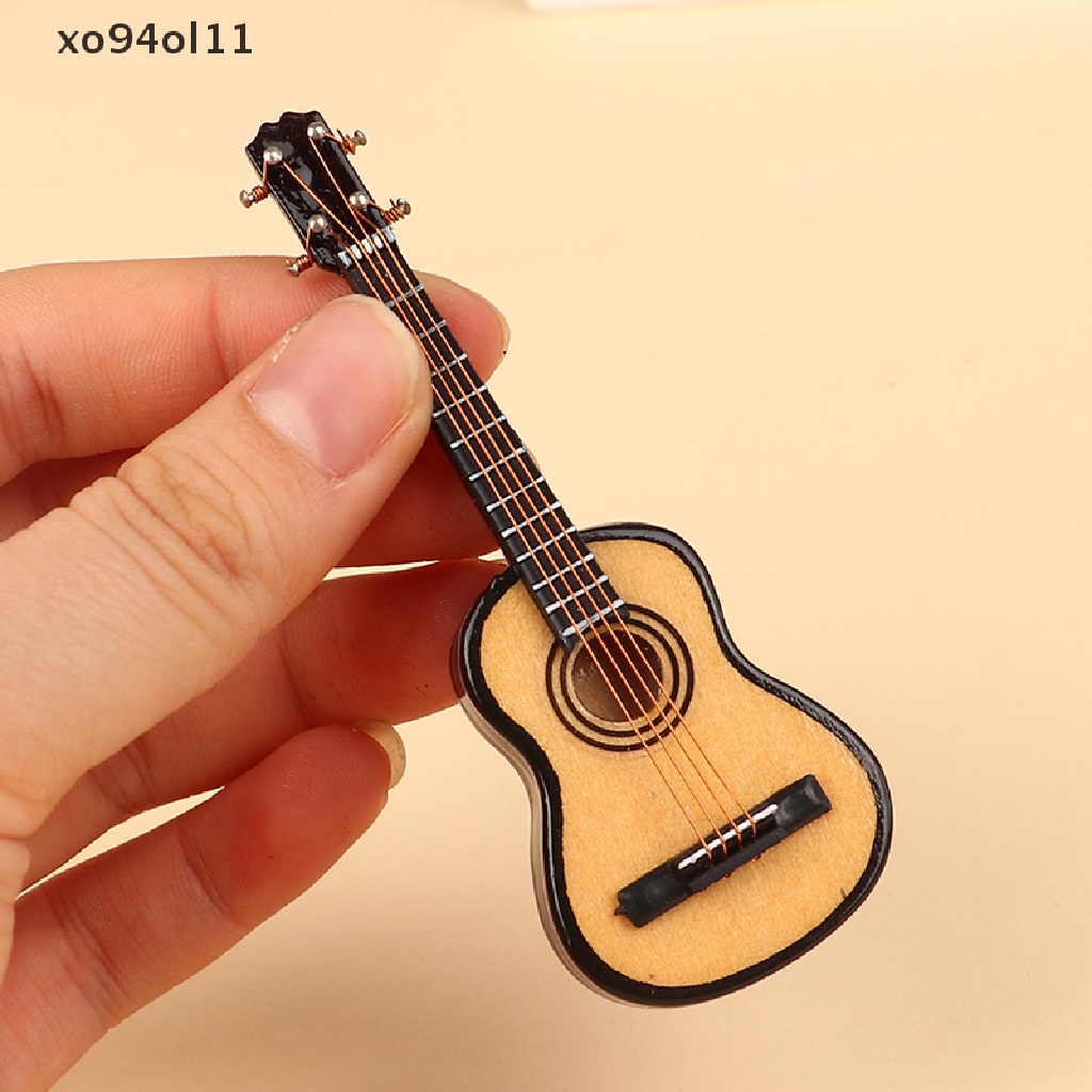 Replika Model Gitar Mini XO Miniatur Model Gitar Dengan Stand Dan Case Mini OL