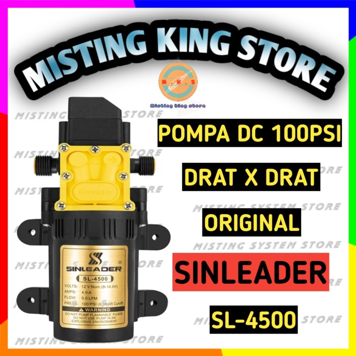 Pump Pompa Dc 12V 100 Psi Sinleader Alat Siram Misting Sprayer Booster Pump