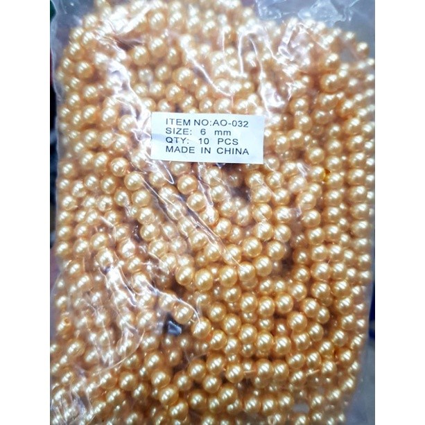 1PON Mote Mutiara Berat 6mm-450 GRAM Mote Mutsin Berat - Putih, 1 PON / 450GRAM