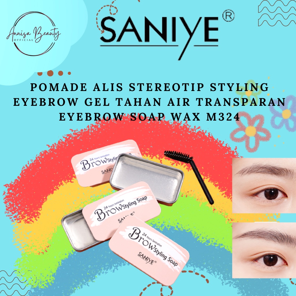 [100% ORIGINAL] SANIYE 3D Pomade Alis Stereotip Styling Eyebrow Gel Tahan Air Transparan Eyebrow Soap Wax M324