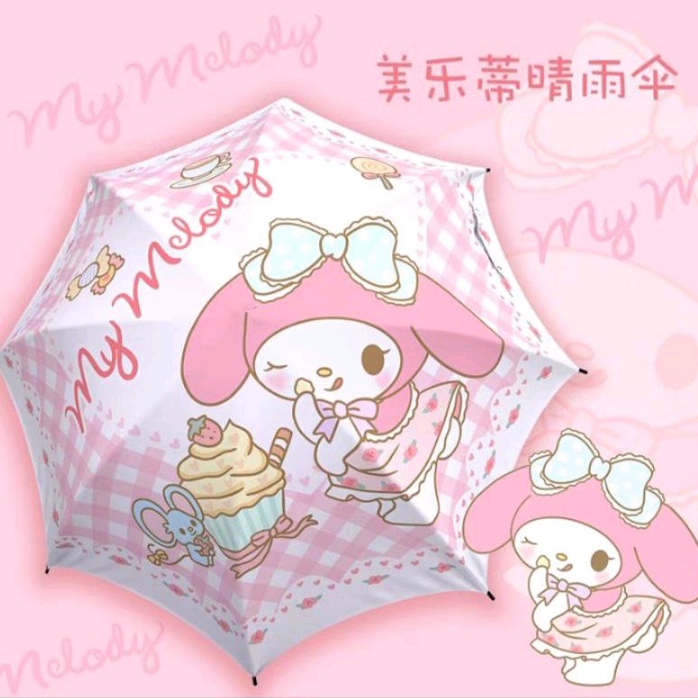 Payung Lipat Hello Kitty / Payung My Melody / Payung Lipat Anti UV Import / Payung Cinnamon Roll / P