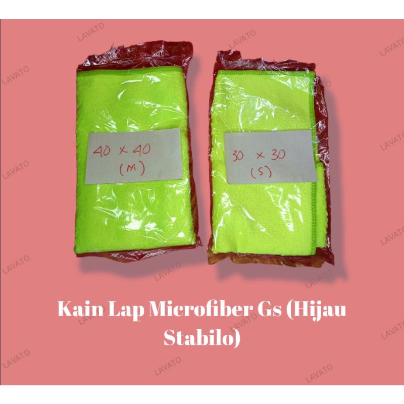 Kain Lap Microfiber GS Warna Hijau Stabilo