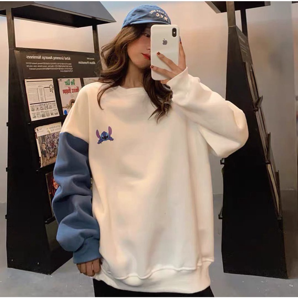 XXL STITCH COMBIE SWEATER OVERSIZ WANITA KOREAN STYLE - CREWNECK WANITA OVERSIZE