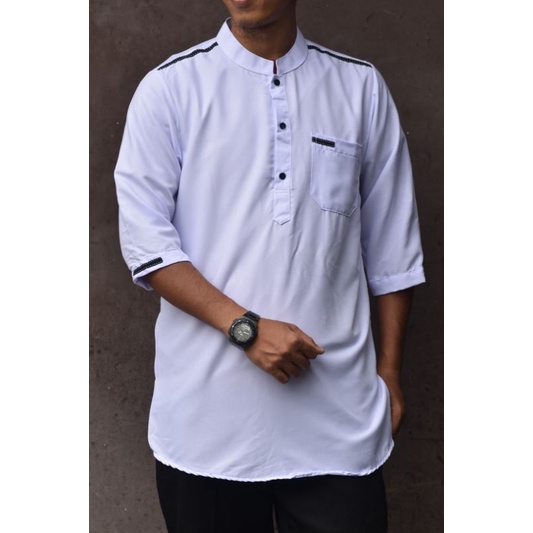 Baju Koko Kurta Katun Pria Dewasa Lengan 3/4