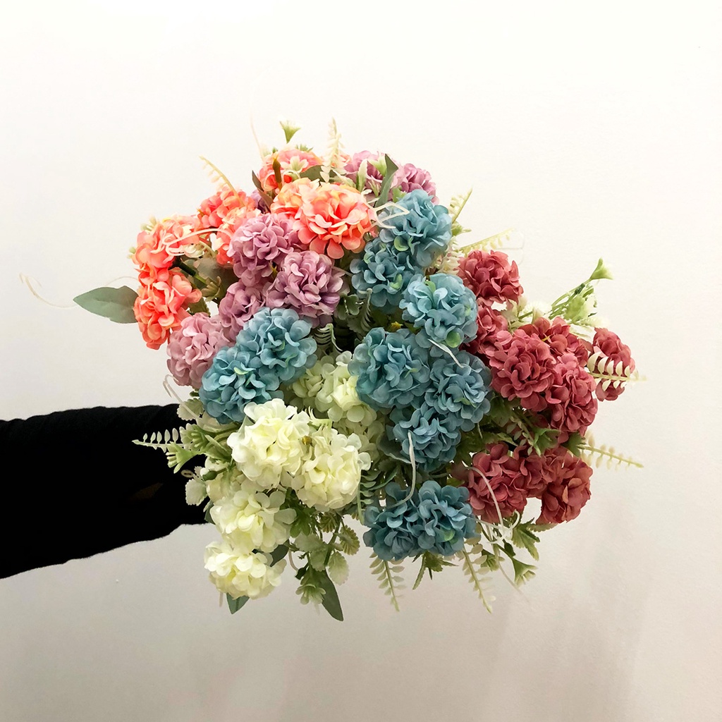 Bunga Hydrangea Hias Plastik Palsu Tangkai Ornamen Pajangan Dekorasi Rumah Import Artificial Flower  Azgalery PBP145