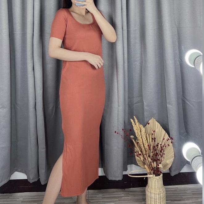 ➤ Dress squareneck maxi Slit samping | Dress bodycon | Dress bodycon slit samping ✫