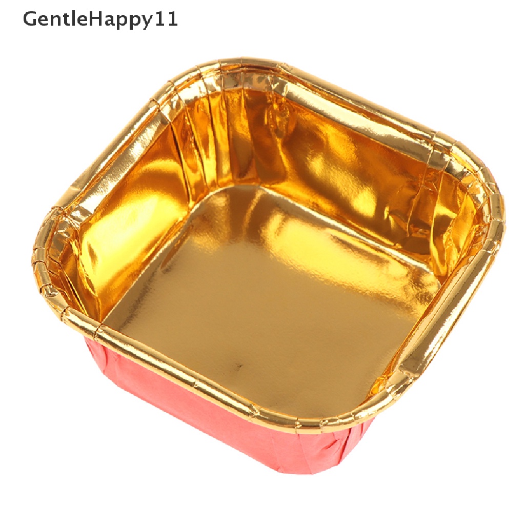 Gentlehappy Square Cupcake Paper Tahan Minyak Chiffon Roll Cake Cup Baking Muffin Mold Holder id