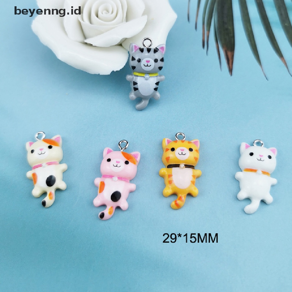 Beyen 10Pcs Resin Kucing Hewan Lucu Ch Liontin DIY Membuat Anting Perhiasan Craft ID