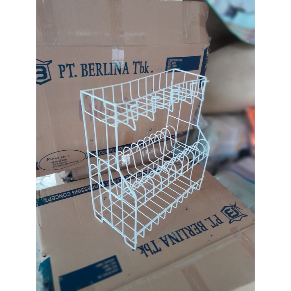 Rak piring wastafel susun 3 + gelas / Rak piring gantung / Rak dapur RPL.03