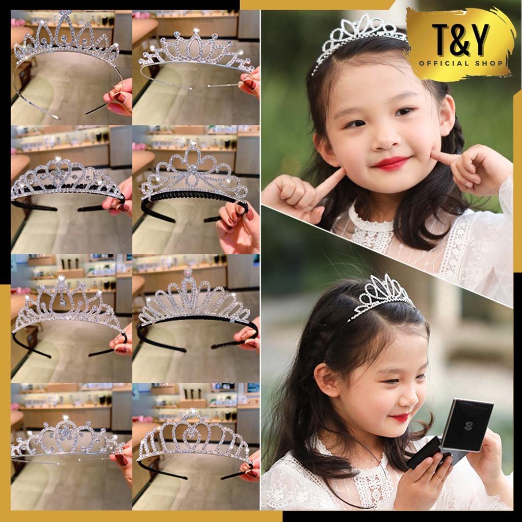 T&amp;Y Bando Wanita Mahkota Crown Berlian Women Jewelry Bando Anak Dengan Mutiara Aksesoris Rambut Ala Princes Murah Import