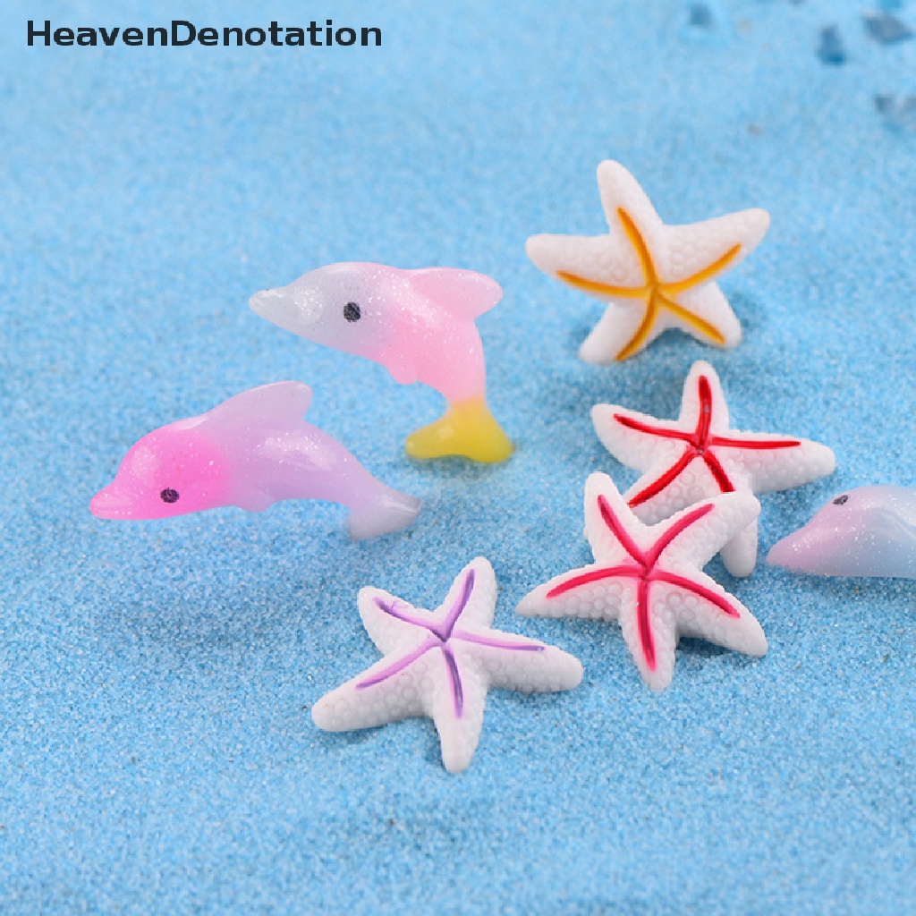 [HeavenDenotation] Bintang Laut Dolphin Kartun Resin Ornamen Resin Ikan Bintang Laut Lansekap Ornamen Aksesoris Dekorasi Aquarium HDV