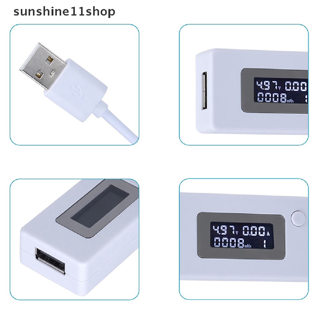 Sho LCD with Switch Digital Display Voltage Current Tester Meter USB Charger Kapasitas Tegangan Arus Tester Meter Detector N