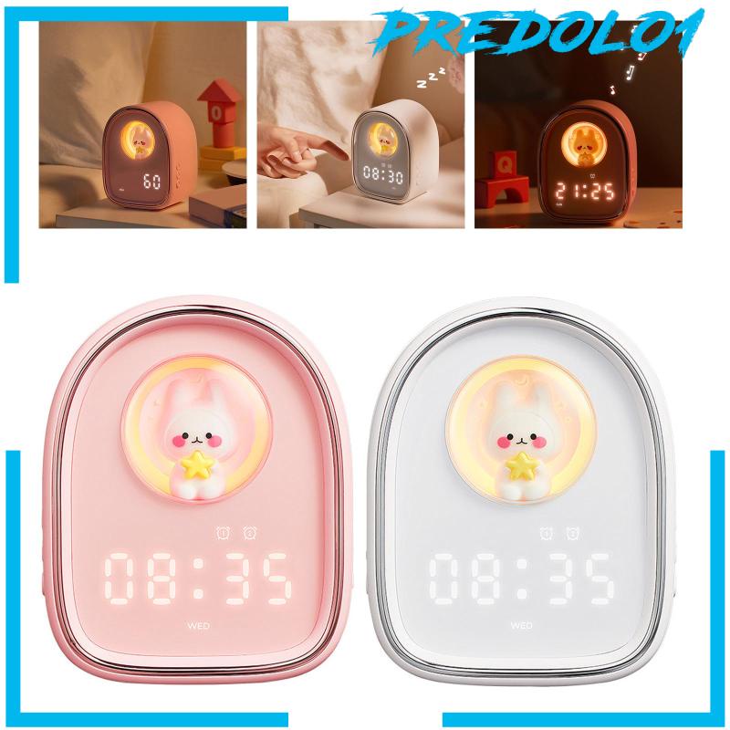 [Predolo1] Kid Alarm Clock USB Rechargeable Timing Dual Alarm Clock LED Jam Samping Tempat Tidur