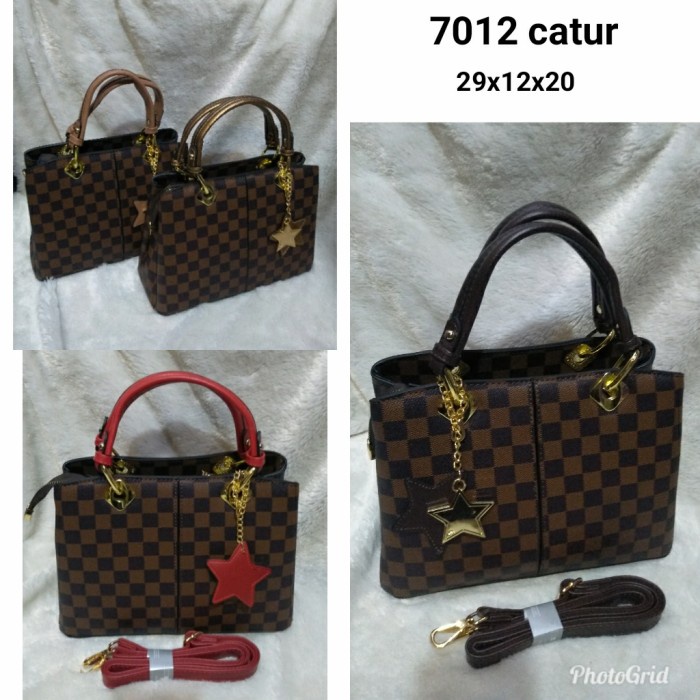 Tas wanita selempang impor 7012 catur sling bag impor semprem