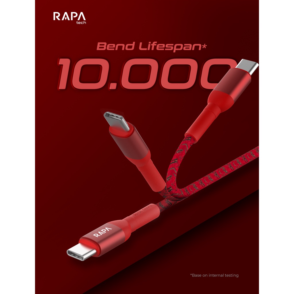 RAPAtech ORIGINAL KABEL DATA TYPE C FAST CHARGING 3A 100cm CABLE MULTI POWER LINE l DC1011