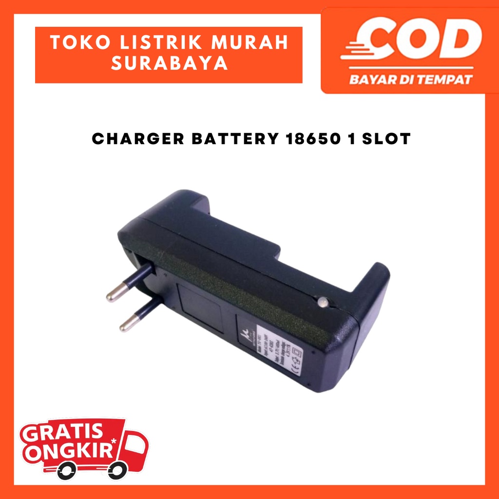 Charge Battery 18650 1 Slot Mitsuyama Casan Baterai 18650 Tg-001