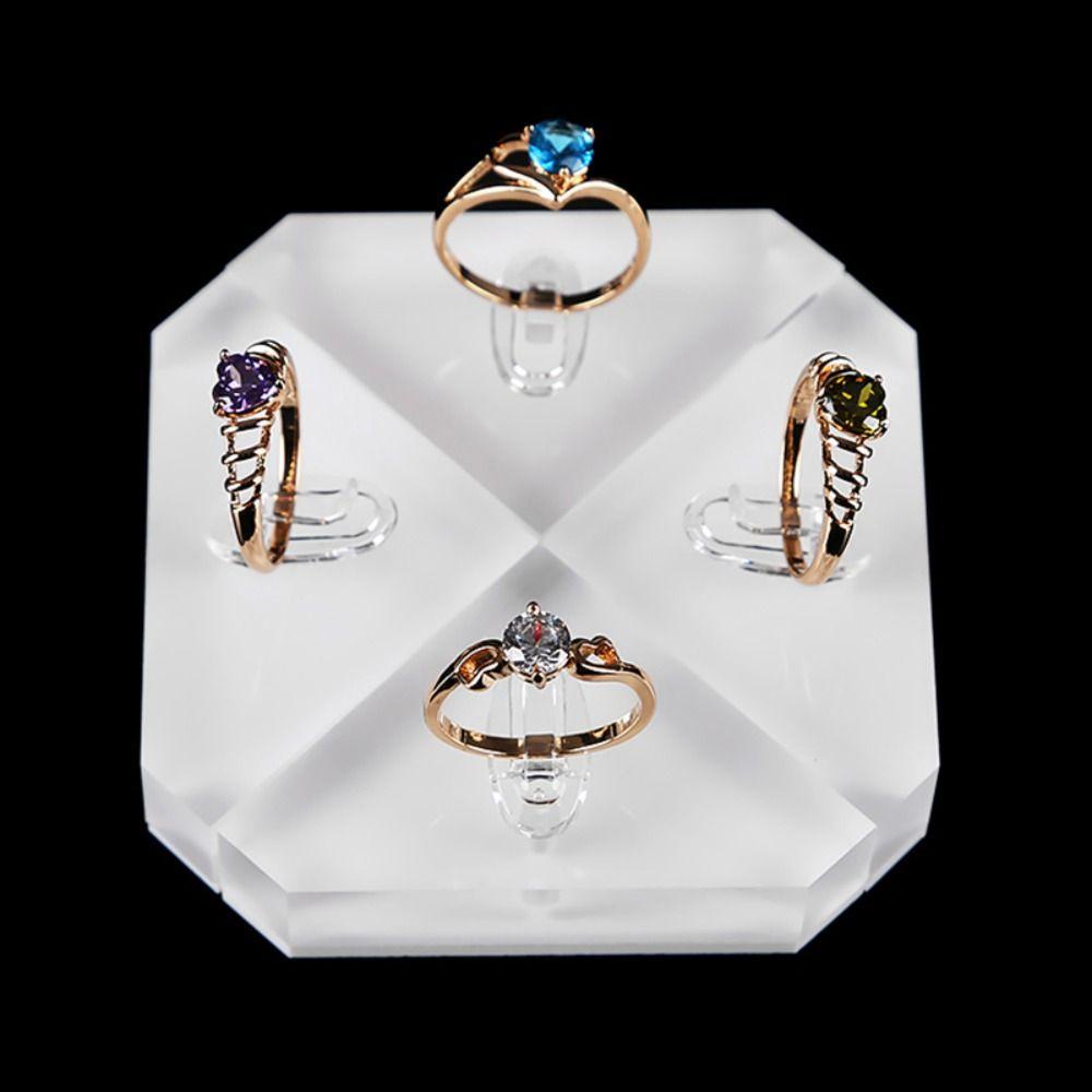 Needway   Kemasan Perhiasan Peserta Yang Nyaman Berdiri Untuk Cincin Nampan Organizer Kecil Rak Display Cincin Transparan