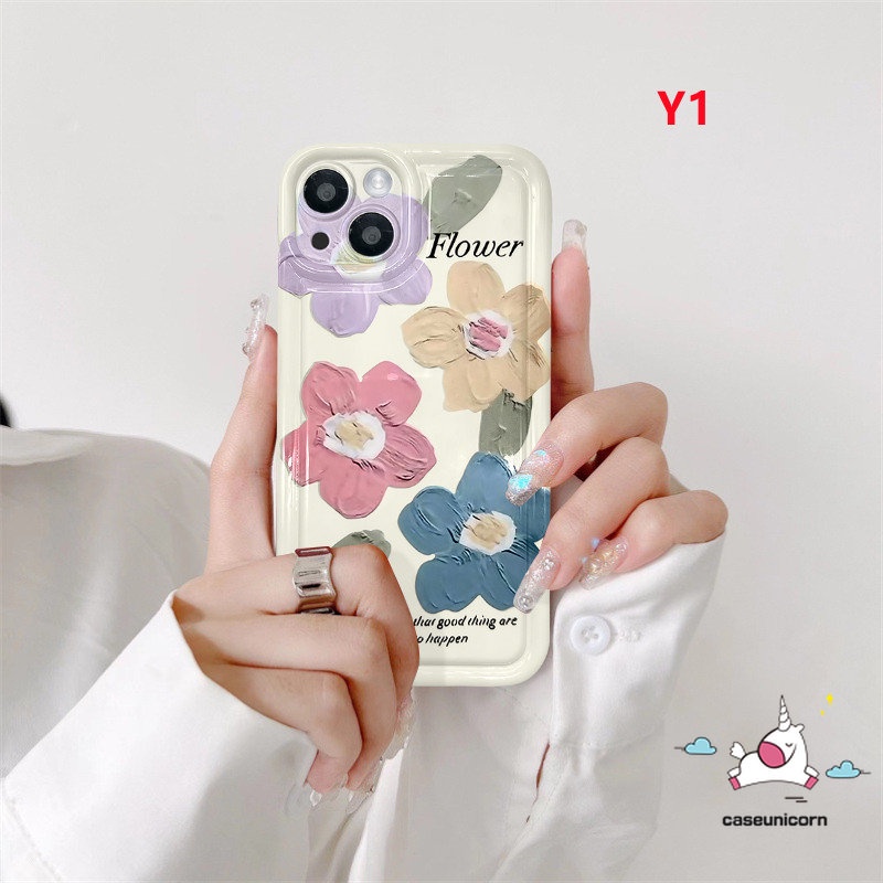 Untuk Realme C55 C25 C12 C53 C33 C11 C30 C25Y C25s C15 C35 C21Y C30s 9i 7i 5 6i 5i C17 C20 C3 C1 C2 C20A Fresh Art Flower Tulips Lukisan Minyak Flowers Airbag Shockproof Soft TPU Case