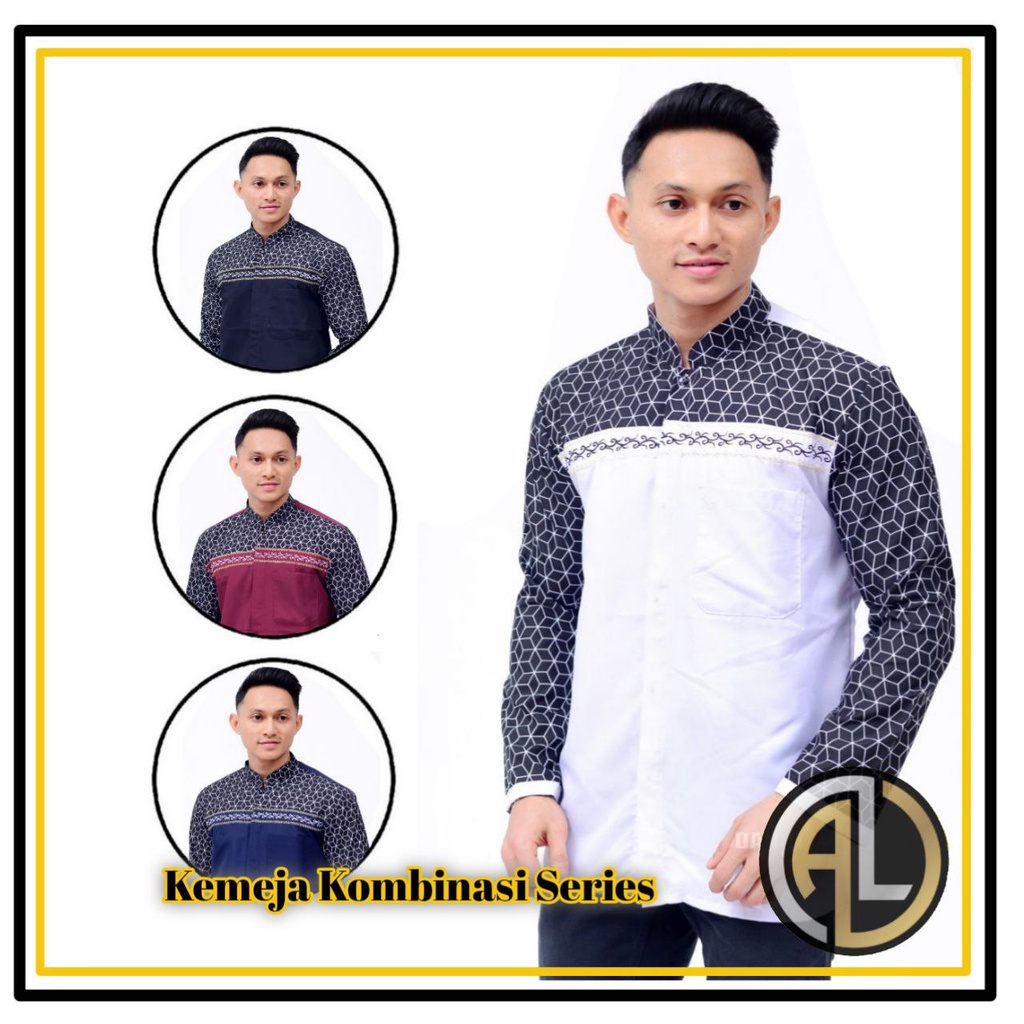 Baju Kemeja Batik Senopati Bordir Kombinasi Untuk Pria Dewasa Terbaru Pakaian Koko Batik Bordil Pria