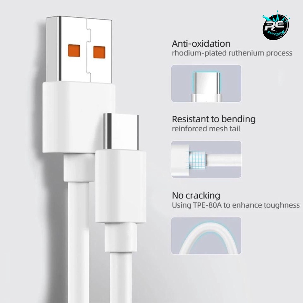 KABEL DATA XIAOMI MI NOTE 10 NOTE 9 PRO NOTE 11 PRO MI 10 MI 12 TIPE C TURBO CHARGE 5A FAST CHARGING