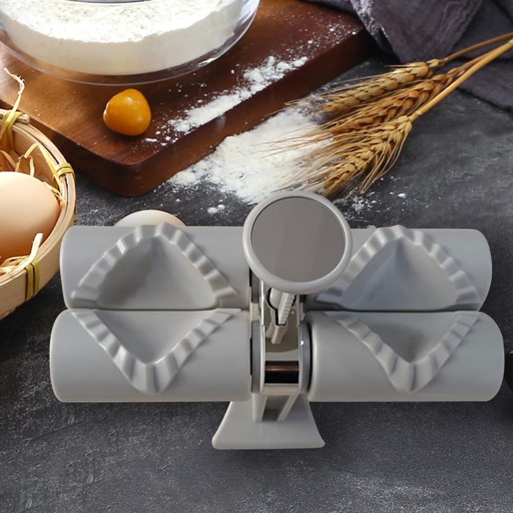 R-FLOWER Dumplings Kreatif Sepenuhnya Otomatis DIY Cetakan Empanadas Ravioli Kepala Ganda