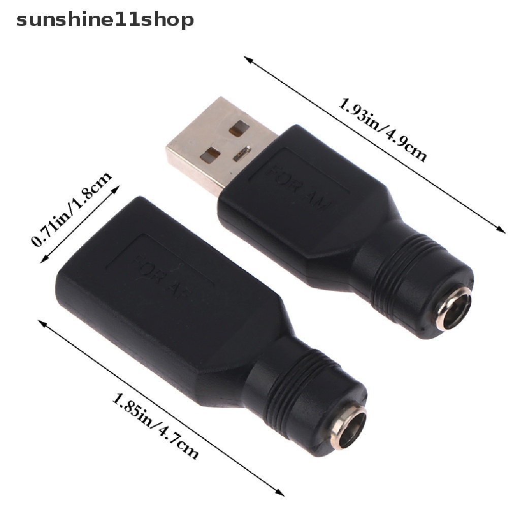 Sho 1pasang 5.5 * 2.1MM USB Male To DC5.5 Female USB Female Ke DC5.5 Female 5 V Adapter N