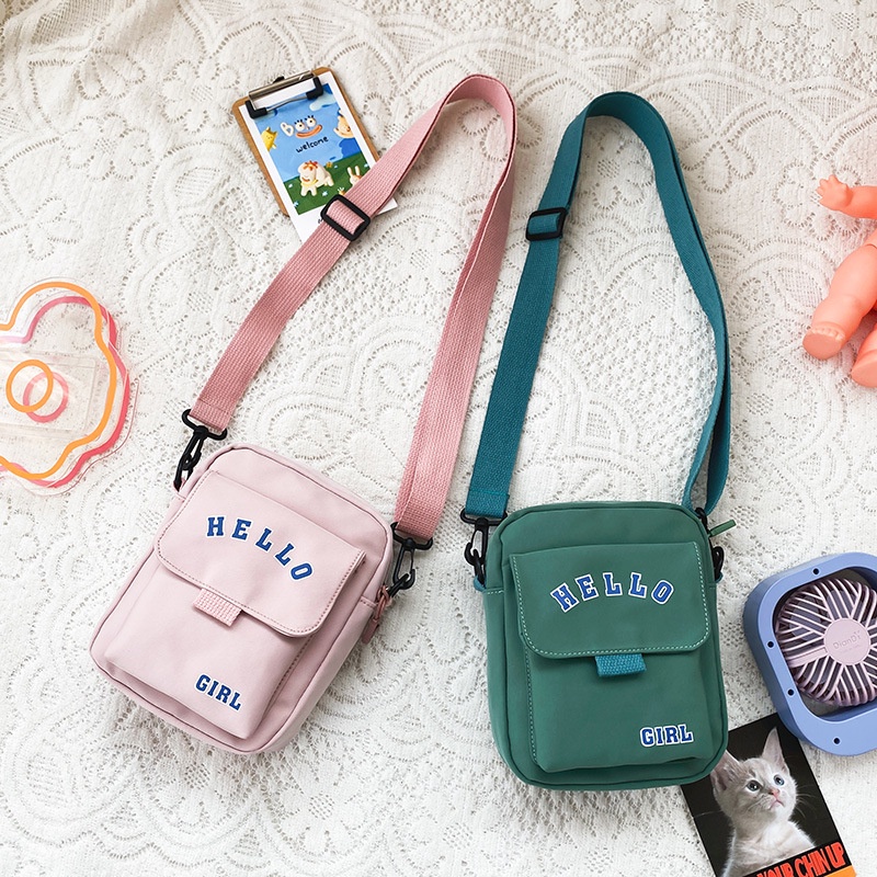 SHB HELLO - Tas Selempang Wanita Tas Mini Slingbag Kanvas