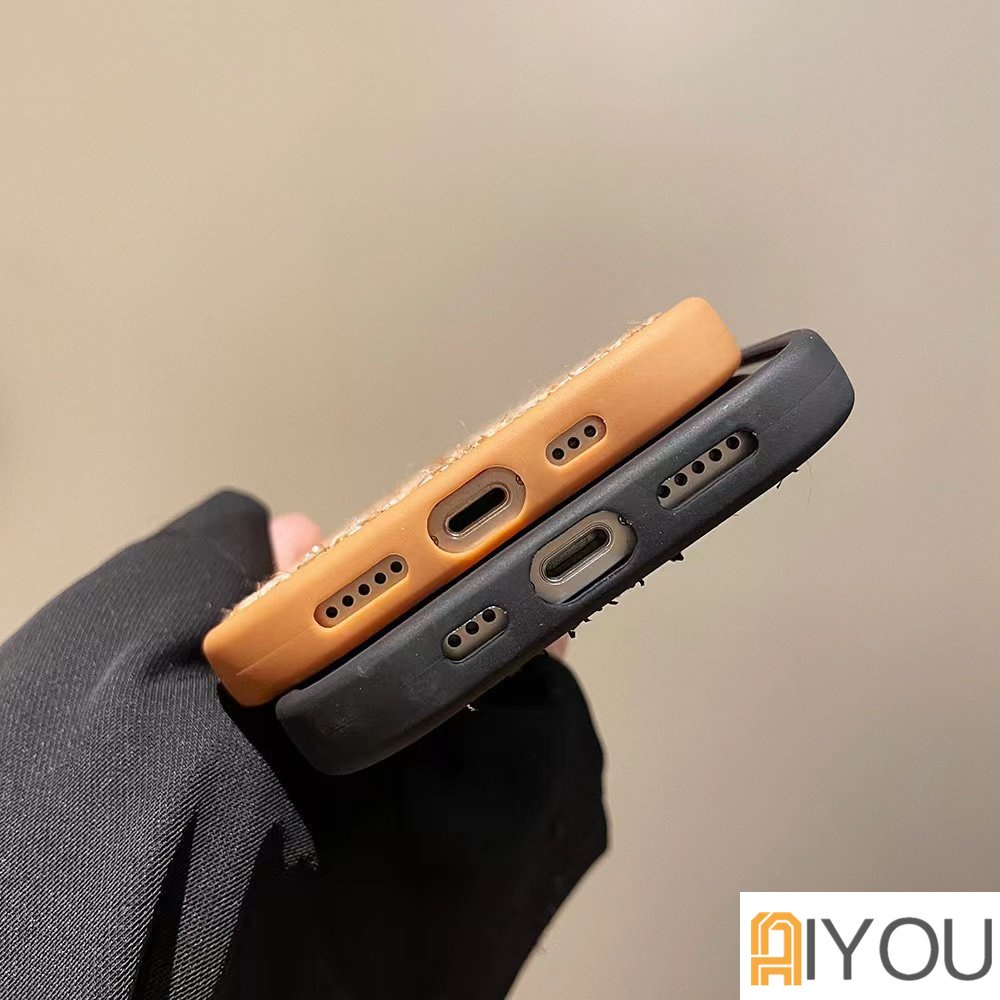 Casing Kulit Mewah Kompatibel Untuk iPhone 11 Pro Max XR 7Plus 8Plus 7 8 14 Plus 12 13 14 Pro Max SE Simple Solid Macaron Warna Permen Tekstur Anyaman Lensa Bulat Tahan Guncangan Soft Case