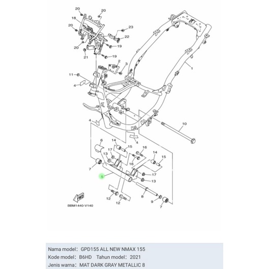 ENGINE BRACKET BREKET MESIN NEW NMAX ASLI ORI YAMAHA B6H F1410 00