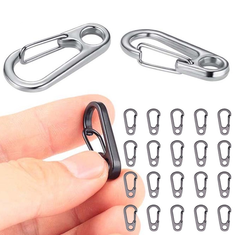 1pcs Camping Hiking Mini Musim Semi Ransel Carabiner Klip Mendaki Outdoor D-Ring Alloy Aksesoris Gantung Gesper Gantungan Kunci