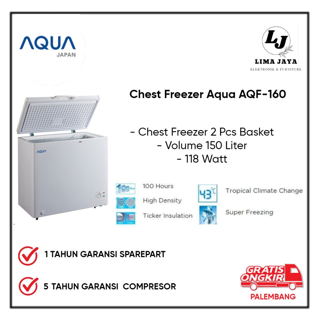 Chest Freezer Aqua AQF-160 Freezer Box Lemari Pembeku Aqua