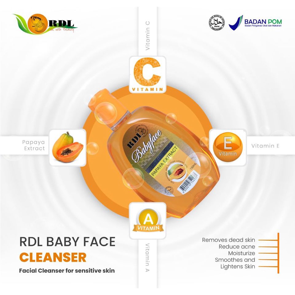 PS RDL Facial Cleanser / Pembersih Wajah Extract Papaya 150 gr Asli