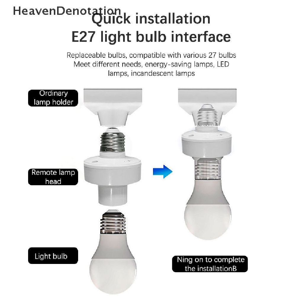 [HeavenDenotation] 1pc Offline Intelligent Voice Lamp Head Socket Adapter E27 Dudukan Lampu LED HDV