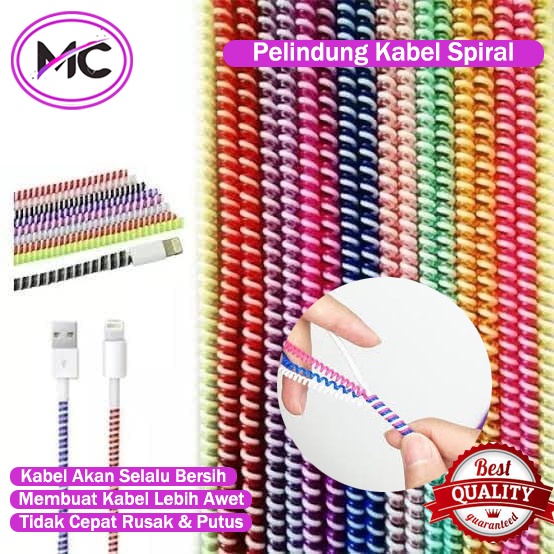 Pelindung Kabel Cas Carger Charger HP Protektor Data Headset Earphone Spiral Micro USB Semua Tipe