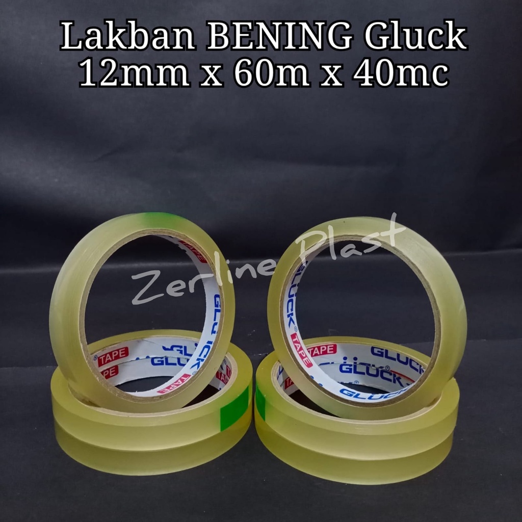 Lakban Bening 12mmX55mX40mc (isolasi bening, selotip serbaguna)