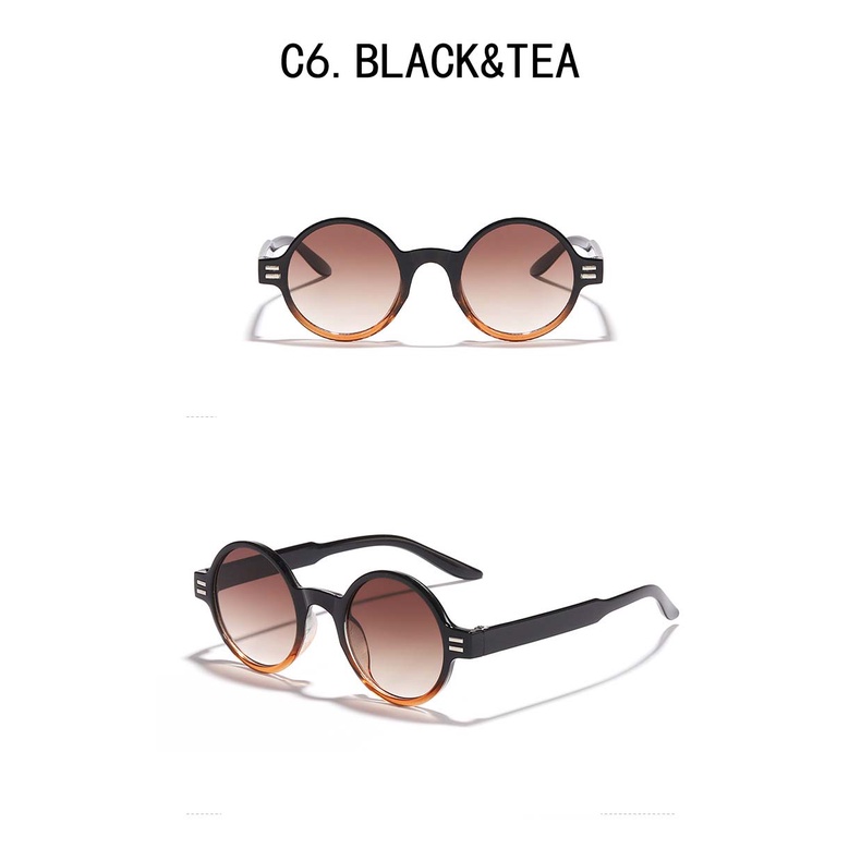 [IN Stock] Kacamata Hitam Bingkai Bulat retro Untuk Wanita Hitam Original Eyeglasses Sun Shade Glass Lens UV400