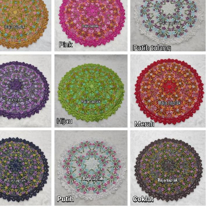 ❅ Taplak meja tamu bulat kecil bordir/taplak meja sudut/taplak vas bunga/taplak meja rias size 40 cm