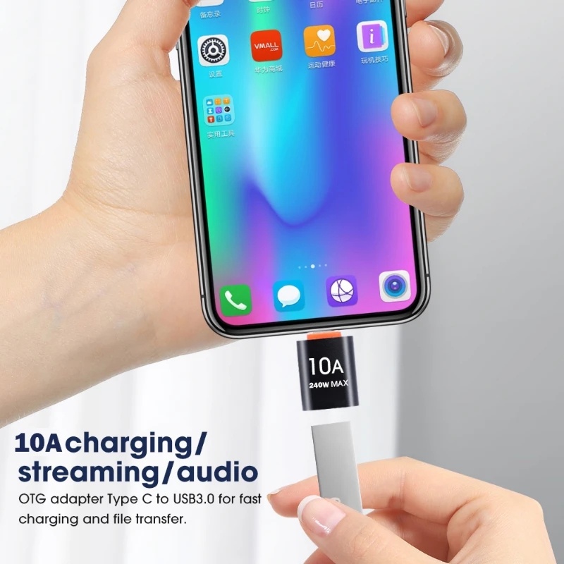 Transfer Data Fast Charge Usb C Male To Usb Female Converter 10A Usb Type-C Adapter Tipe C Male To USB3.0 Female Adapter Untuk Macbook Samsung Usb 3.0 OTG Usb