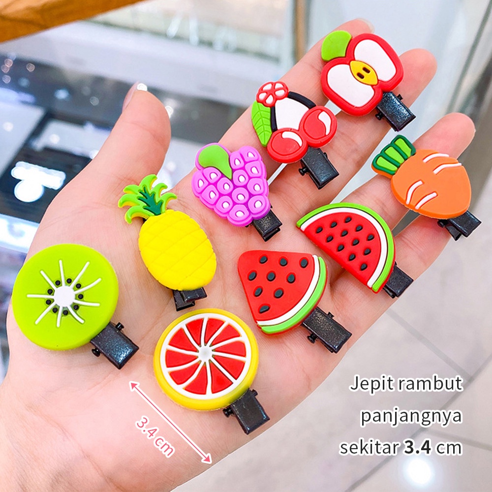 1 Pack Isi 10 Pcs Jepit Jepitan Rambut Anak Motif Clay Karakter  Multiwarna