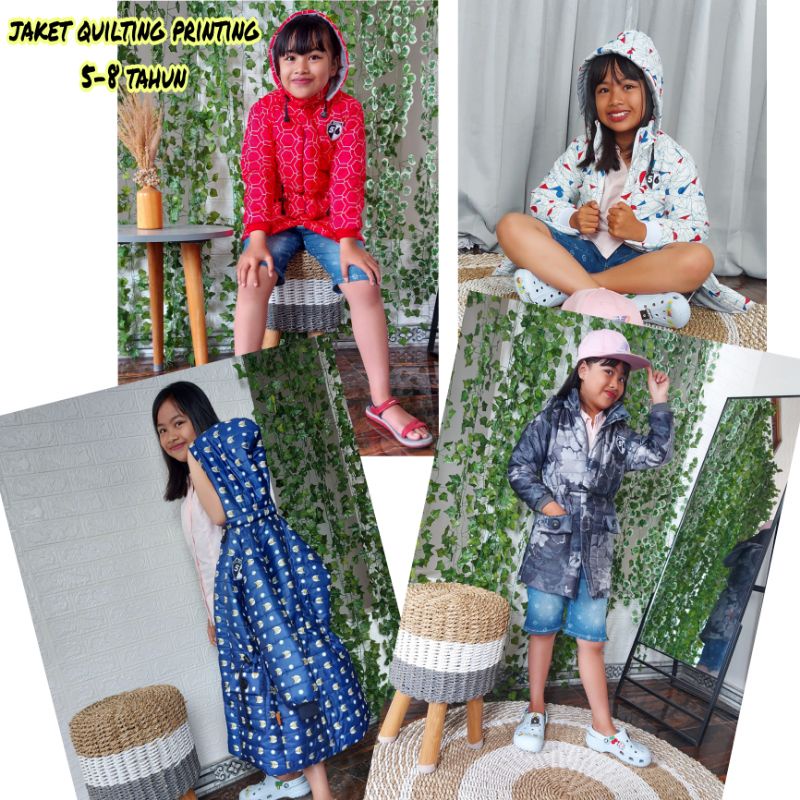 Jaket Gelembung Parka Anak import/style korea/jaket quilting printing waterproof/5-8 tahun