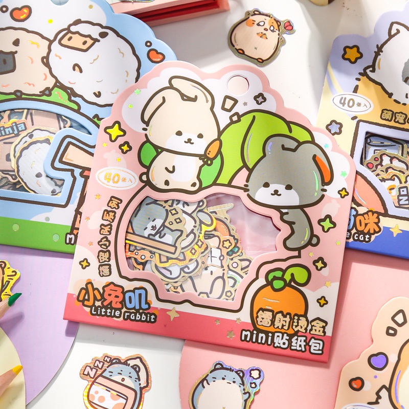 

Yu Xian My Little Pets Expression Flake Stickers Set / Stiker Motif Binatang Isi 40 Lembar