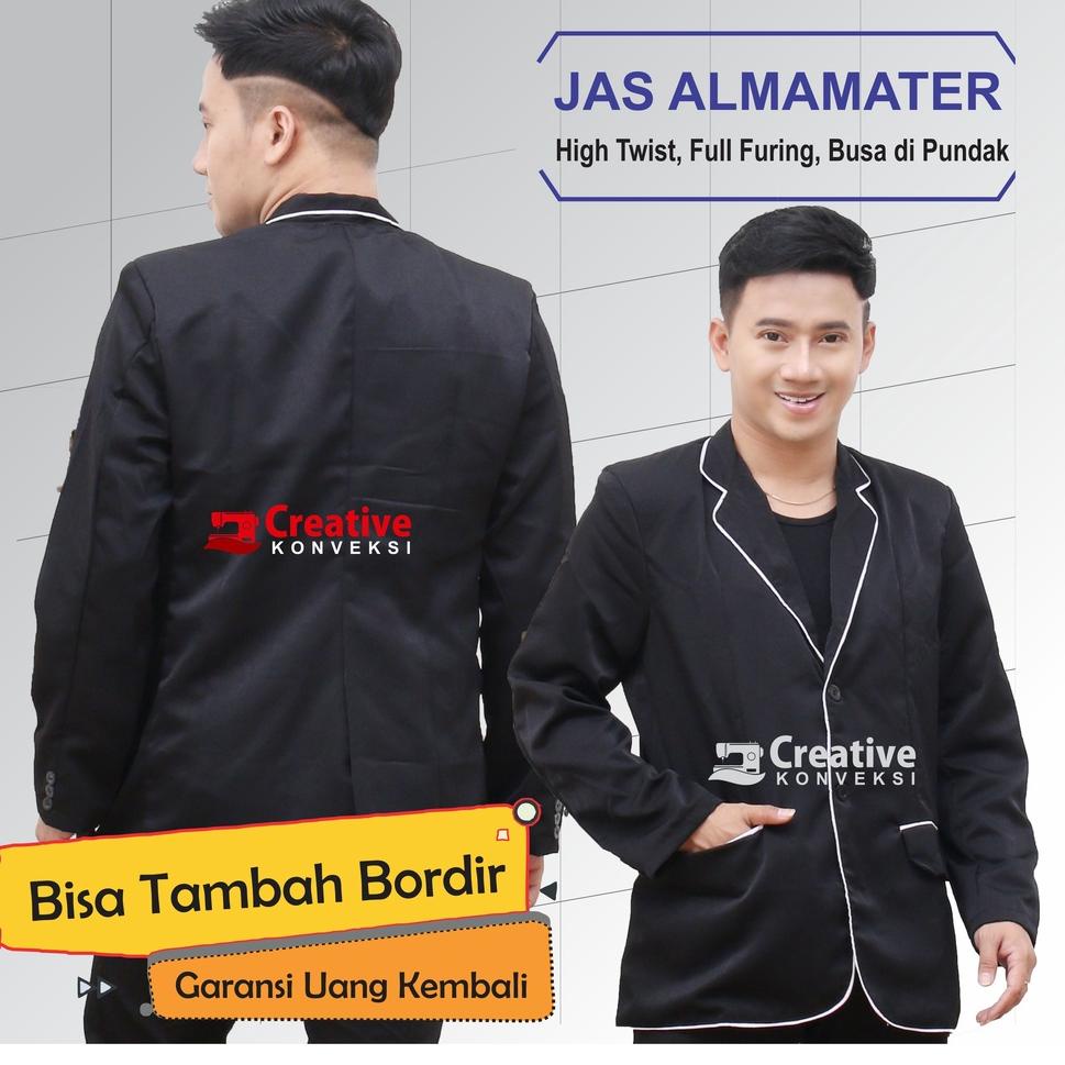 ぼ JAS ALMAMATER SEKOLAH OSIS SMP SMA MAHASISWA PONDOK SANTRI / jas hitam lis putih full puring ㅵ
