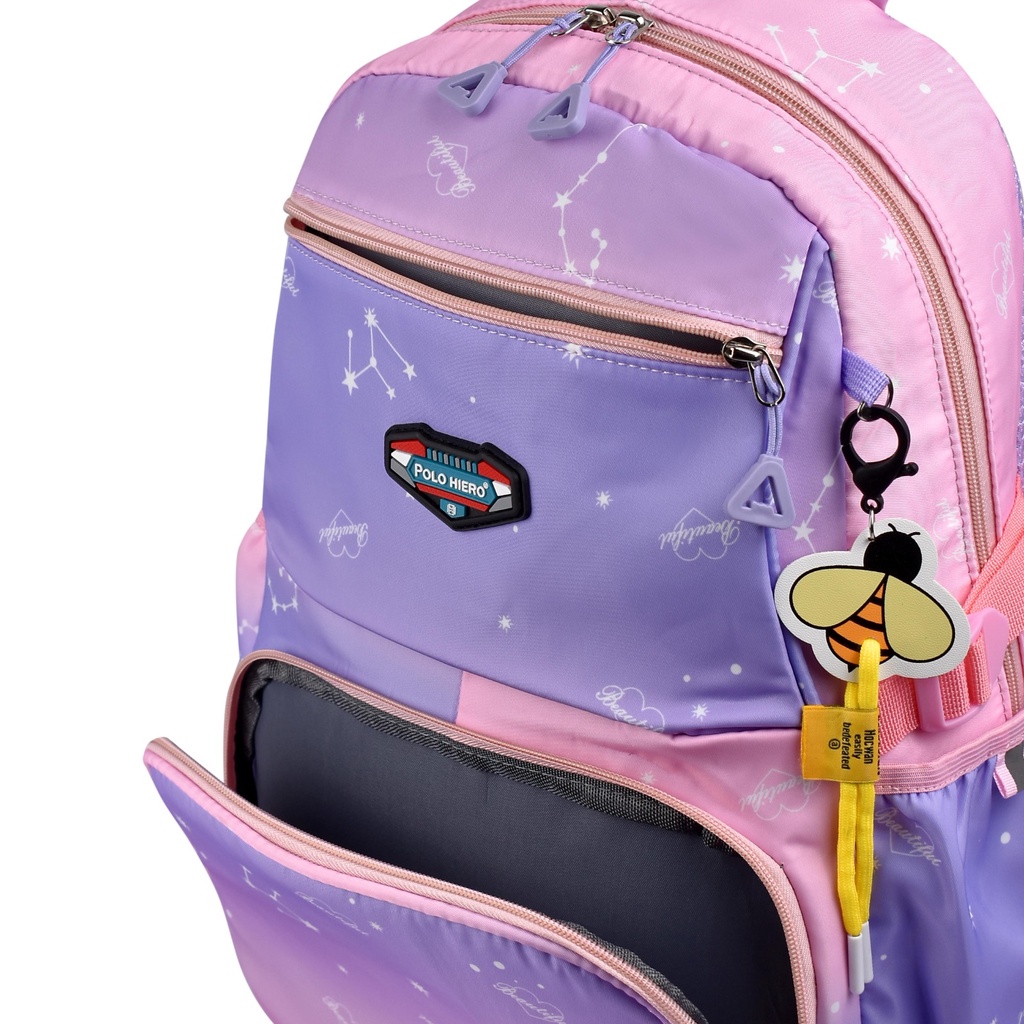 Tas Pelangi Polo Hiero 84022 Tas Ransel Sekolah Wanita Tas Anak Rainbow