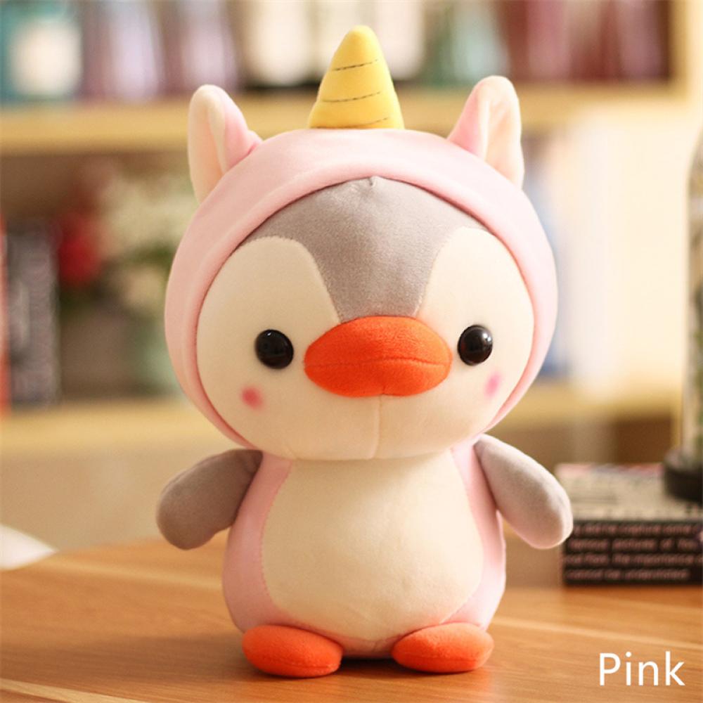 Timekey 25cm Pinguin Mainan Mewah Cosplay Unicorn Kodok Hiu Lebah Cuddly Plushie Bayi Appease Boneka Ulang Tahun Dekorasi Rumah Untuk Anak Kids N4U8