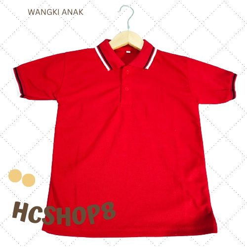 Kaos Anak Polo Laki Laki Perempuan Kerah Polos Unisex Umur 2-10 Tahun