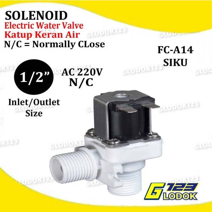 Electric Water Selenoid Valve Control Switch AC 220V DC 12V NC 1/2&quot;