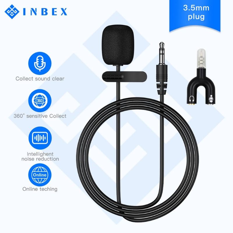 Jual Mic Clip On Microphone / mic 3.5mm Mini Microphone clipon kwalitas bagus cocok untuk